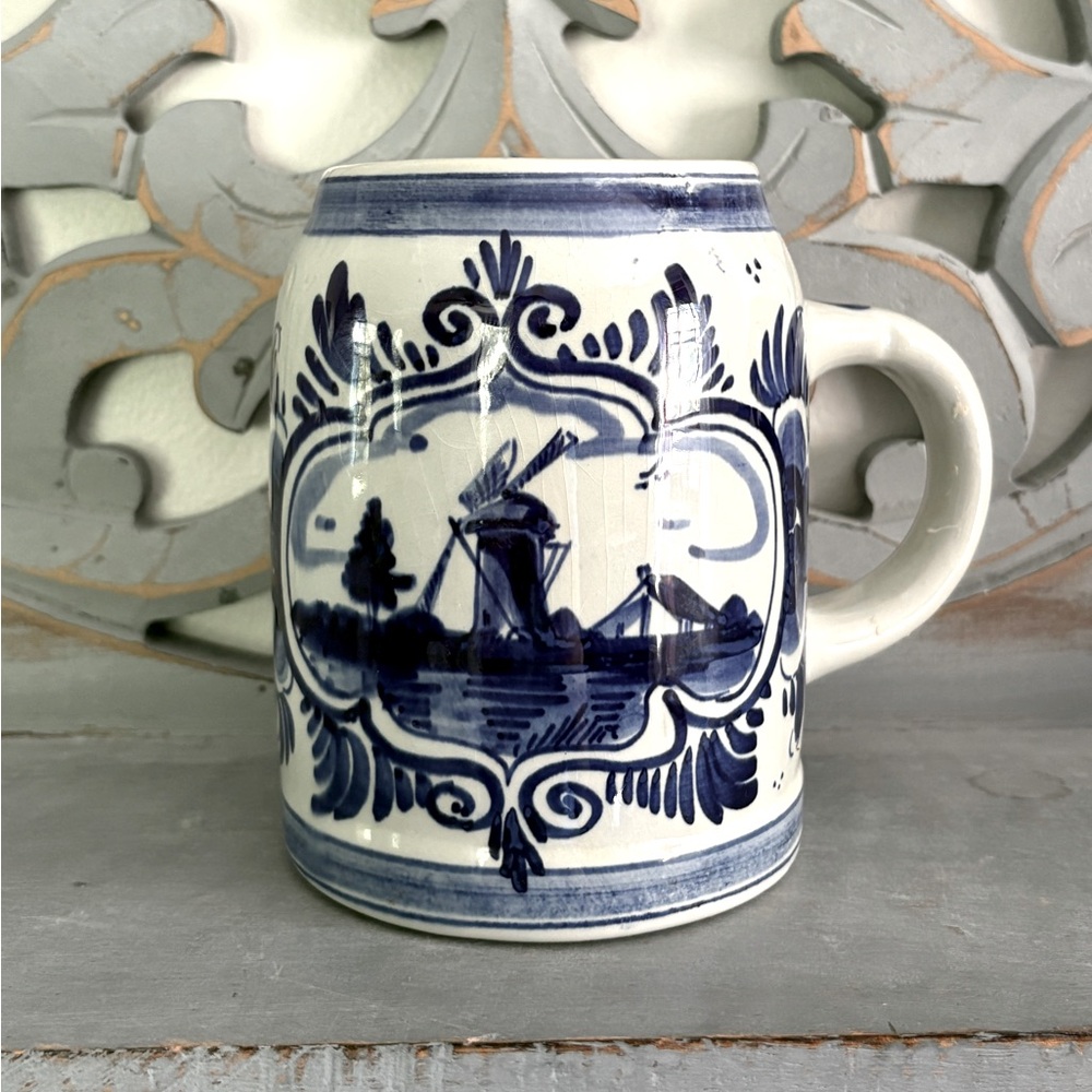 Delfts Holland Mug Beer Stein Blue
